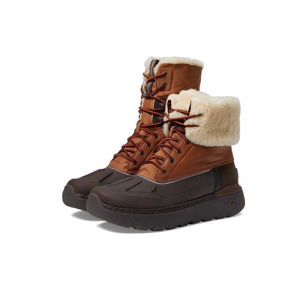 UGG Cream and Brown Shearling Boots like new!